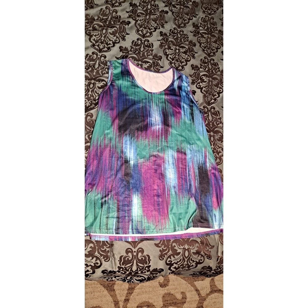 Women's 1X Size Sleeveless Top In Jewel Tones ‎ Blue, Green, Purple, Black - SC1